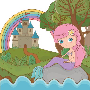 Peri masalı tasarım vektör illüstrasyon Mermaid