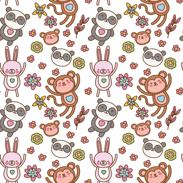 Kawaii tecknad bakgrund design vektor illustration — Stock vektor