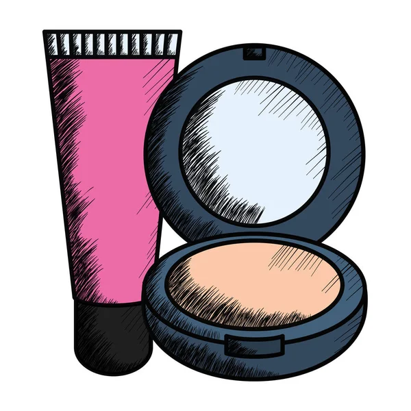 Blush and bright make up — Stock Vector