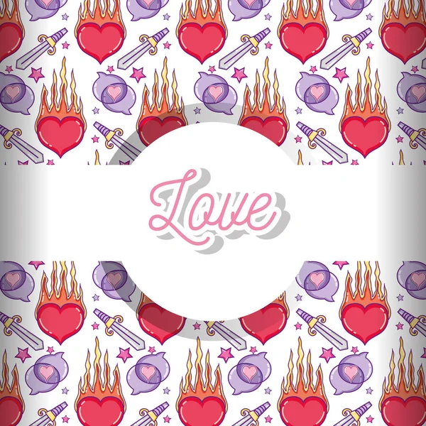 Love and hearts pattern background — Stock Vector