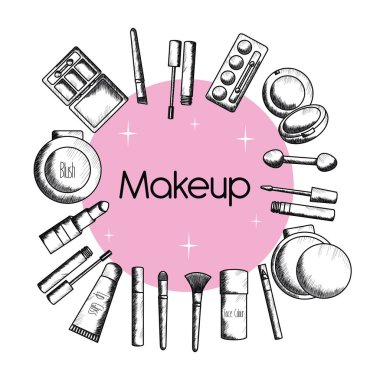 aksesuar çizimi makyaj seti