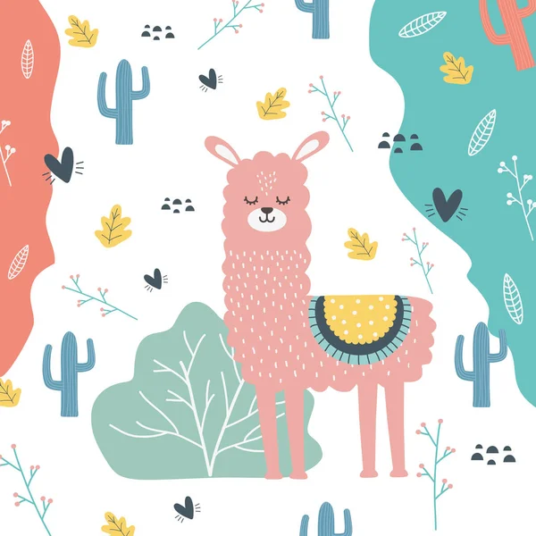 Llama tecknad design vektor illustration — Stock vektor