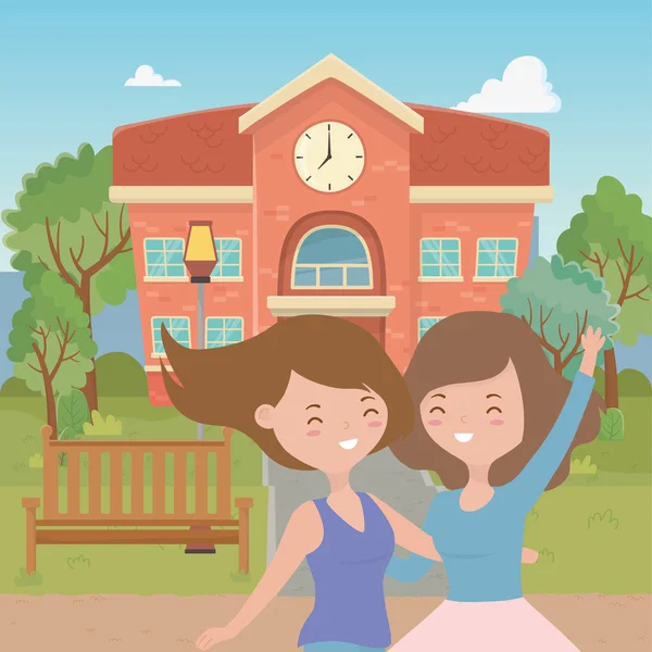 Genç kız karikatür tasarım vektör çizme