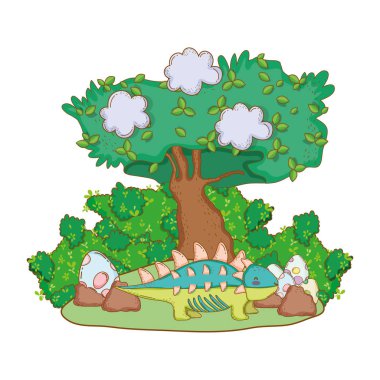 manzara yumurta ile sevimli dinozor