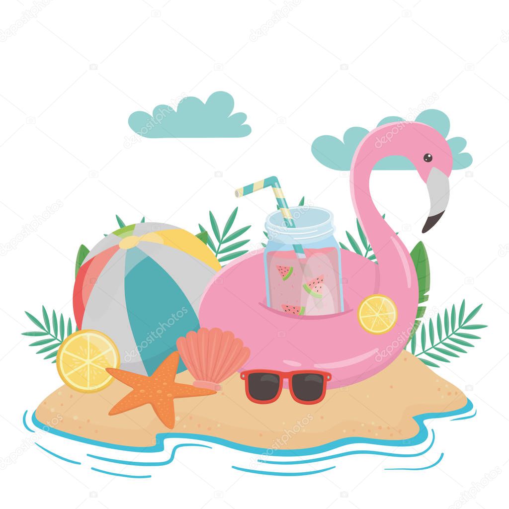 Summer and vacation icon set design