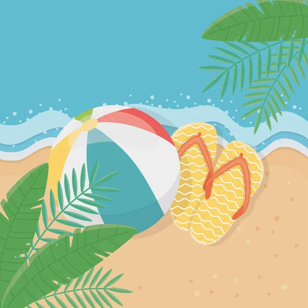 Summer and vacation icon set design — Stock Vector