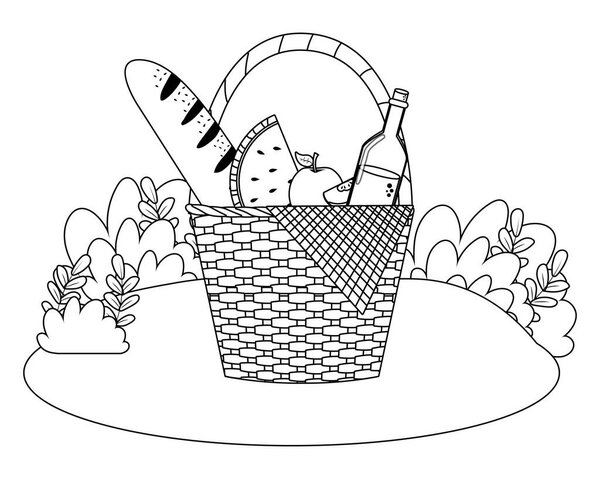 Isolated picnic basket design vector illustrator