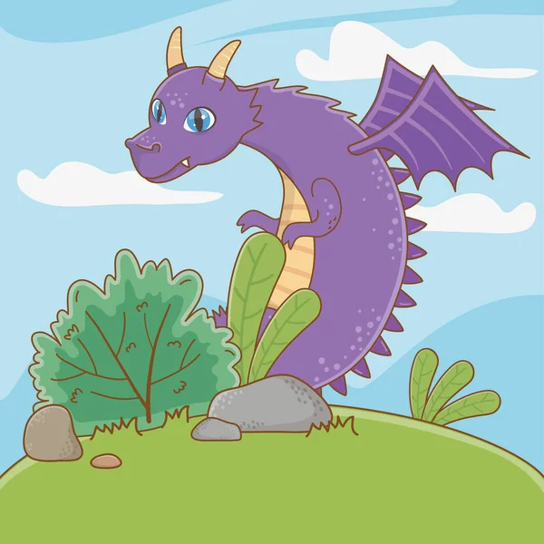 Isolerad Dragon Cartoon Design vektor illustration — Stock vektor