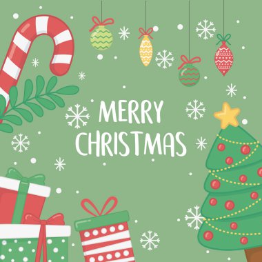 Mutlu noel kartları ve set simgeleri