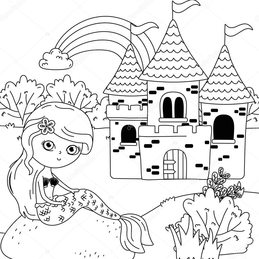 Mermaid of fairytale design vector illustration