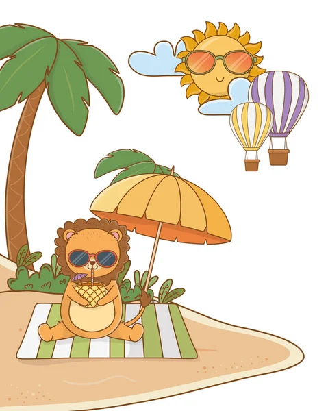 summer vacation relax cartoon vector illustration