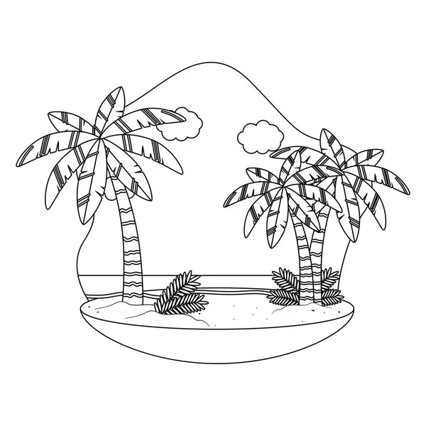 Palmeira da estação de verão desenho vetor ilustração — Vetor de Stock