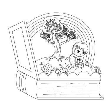 Peri masalı tasarım vektör illüstrasyon Mermaid