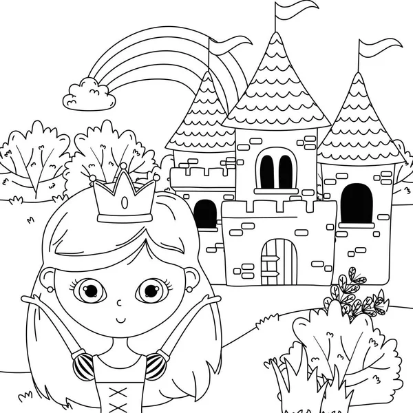 Isolado princesa medieval design vetor ilustração —  Vetores de Stock