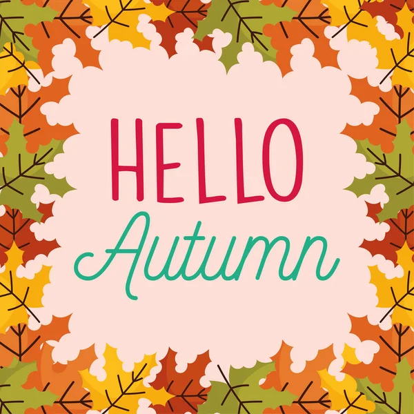 Bonjour automne saison plat design — Image vectorielle