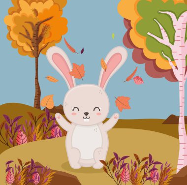 Düşen yapraklar tavşan orman ağacı yaprakları Merhaba sonbahar