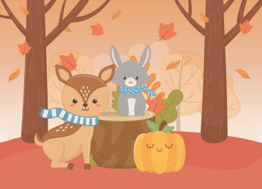 Şirin hayvan yaprakları Merhaba sonbahar