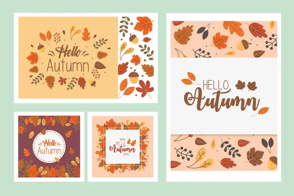 Hallo Herbst Banner Saison Design — Stockvektor