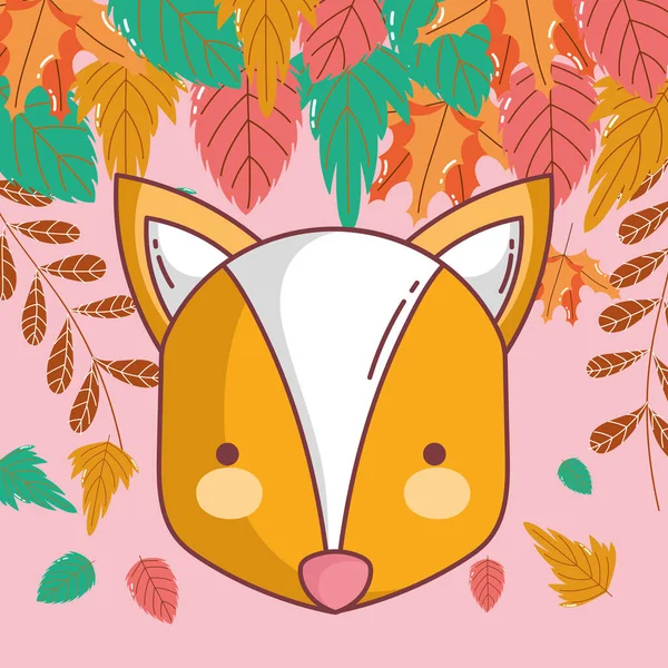 Animal rosto olá outono design ícone — Vetor de Stock
