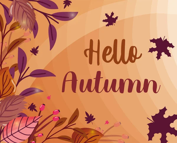 Hola otoño deja la imagen de temporada — Archivo Imágenes Vectoriales