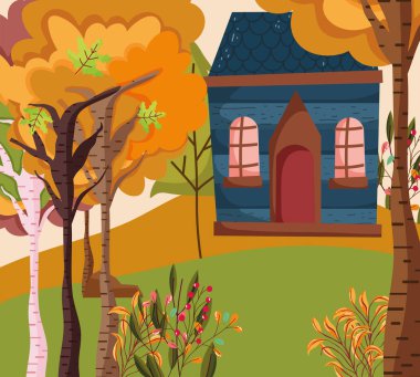 Sonbahar yaprakları mevsimi imajını karşıla