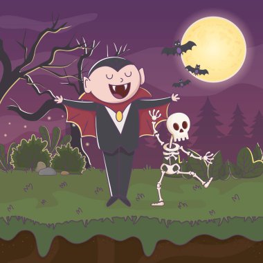 Dracula iskelet yarasaları say Cadılar Bayramı gecesi