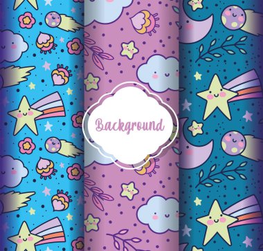 arkaplan dekorasyonu düz vektör çizimi