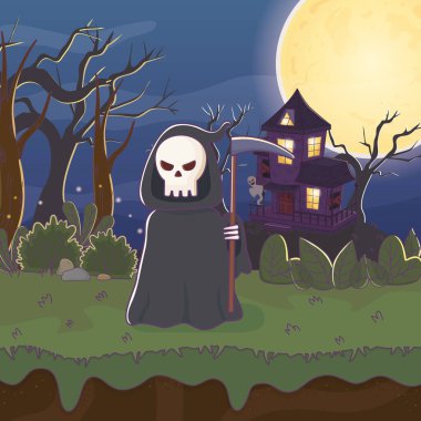 İskelet Ölüm Cadılar Bayramı Hayalet Evi