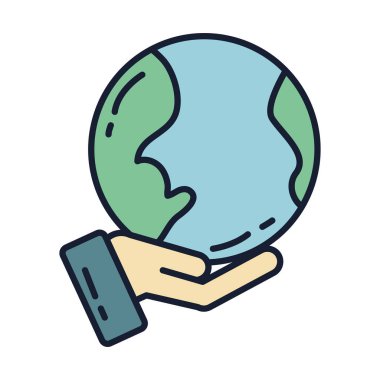 İzole dünya küresi vektör tasarımını doldur