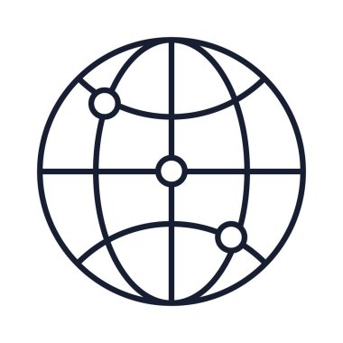 İzole edilmiş küresel küre çizgisi vektör tasarımı