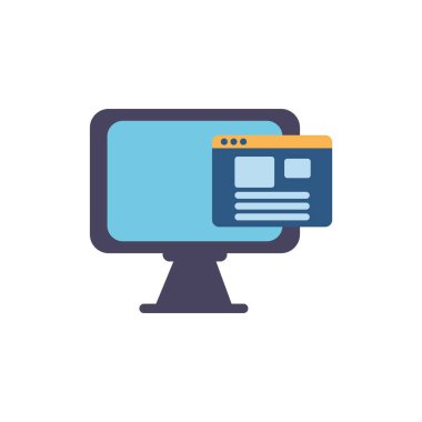 Bilgisayar simgesi düz vektör tasarımı