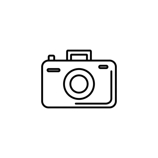 Línea de iconos de verano de dispositivos de cámara — Vector de stock