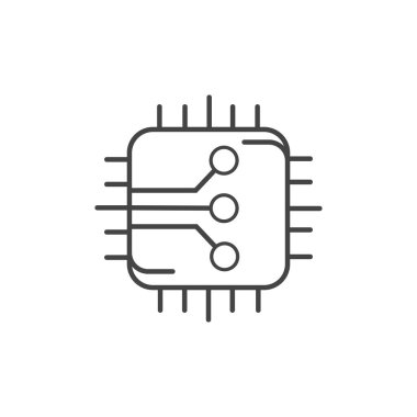 elektronik devre kartı teknoloji simgesi çizgi tasarımı