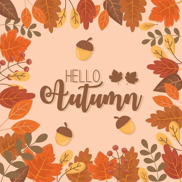 Hello autumn banner season design – stockvektor