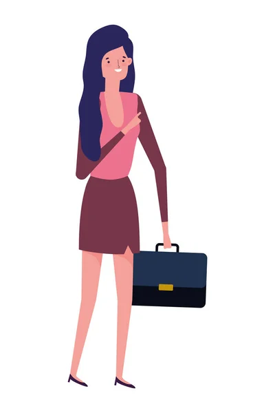 Businesswoman avatar with suitcase design vector illustration — стоковый вектор