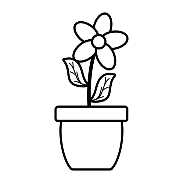 Bloementuin in keramische pot decoratie — Stockvector