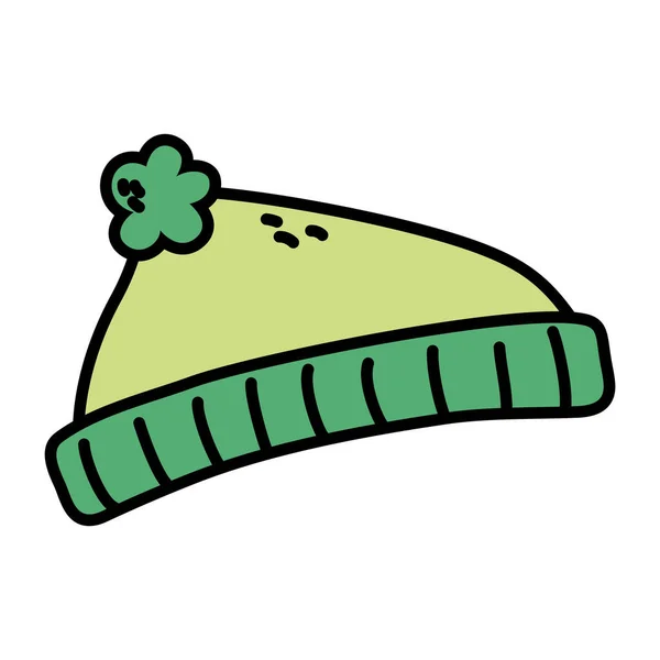 Chapéu quente verde no fundo branco — Vetor de Stock