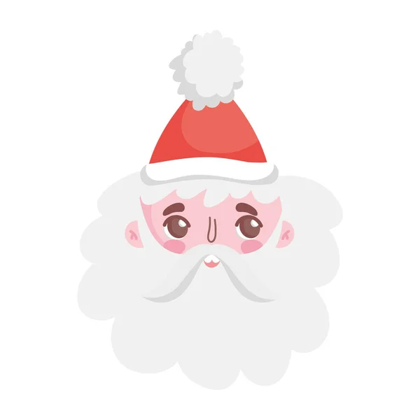 Cute santa claus face character happy christmas — Image vectorielle