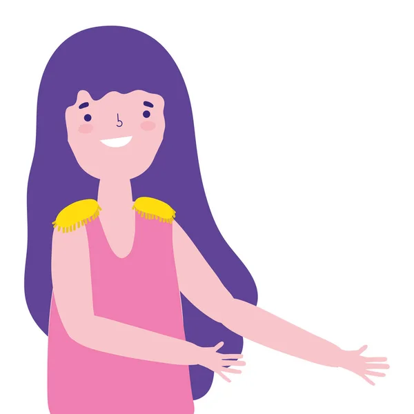 Avatar de ilustración vectorial de diseño de dibujos animados femeninos — Vector de stock