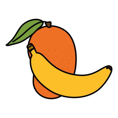 taze mango ve muz meyvesi