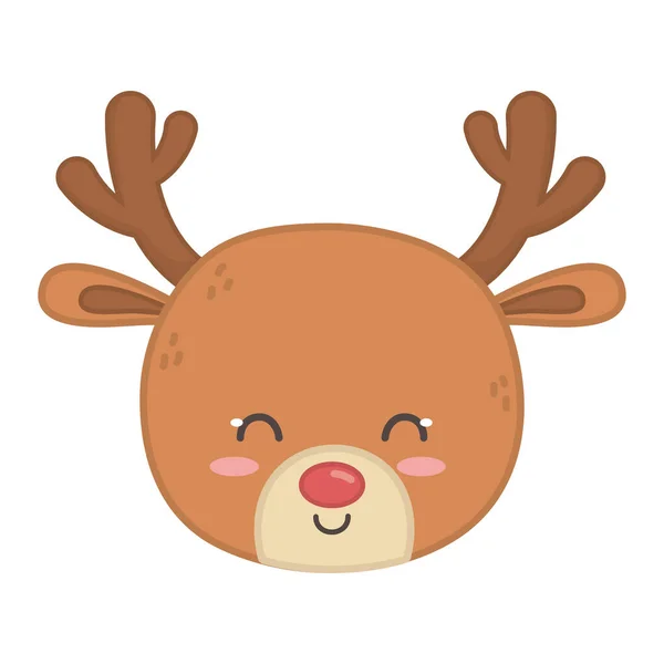 Renas cabeça chifres decoração alegre natal —  Vetores de Stock