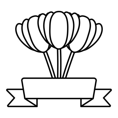 roses flowers garden with ribbon frame