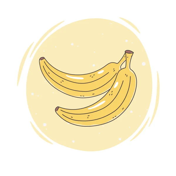 Alimentation saine alimentation bio fruits de banane frais icône — Image vectorielle