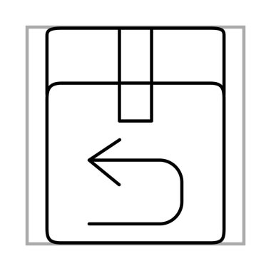 karton kutu mobil pazarlama ve e-ticaret çizgisi biçimi simgesi