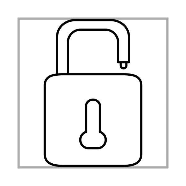 Unlock padlock mobile marketing and e-commerce line style icon — Stock Vector