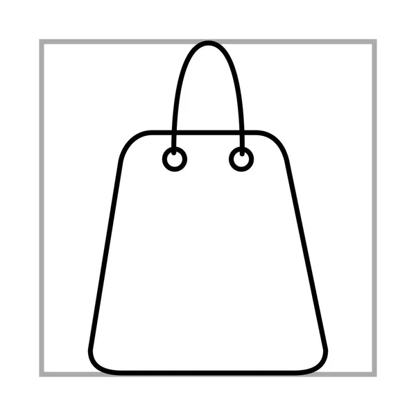 Shopping bag mobile marketing and e-commerce line style icon — Stock Vector