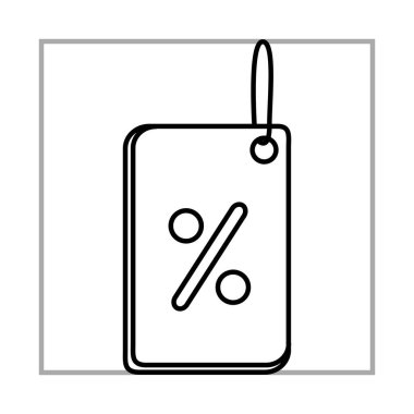 İndirim pirinç etiketi market mobil ve e-ticaret çizgisi biçimi simgesi