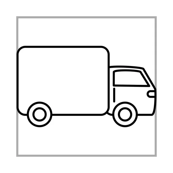 Delivery truck transport marketing and e-commerce line style icon — Stock Vector