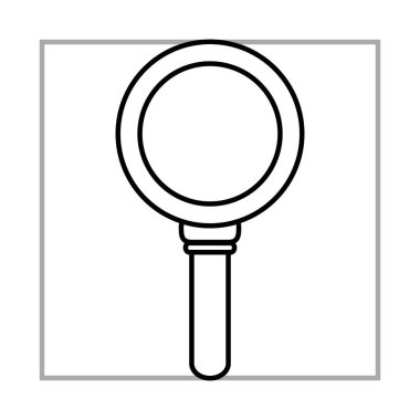 Büyütücü cam mobil pazarlama ve e-ticaret çizgisi tarzı simge