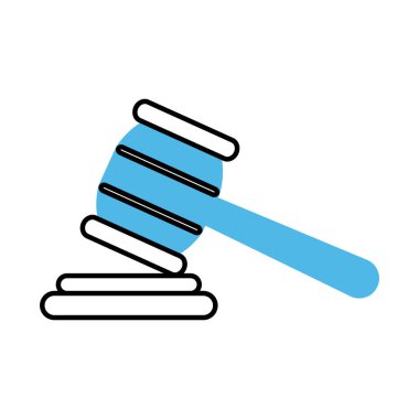 Çekiç açık artırma teklifi pazarlama ve e-ticaret hattı ve doldurma tarzı simgesi